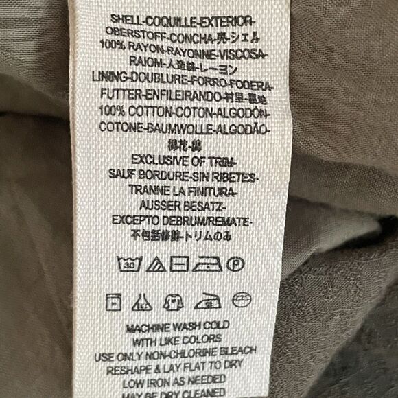 Free People Dip Dyed Full Skirt Sz S Lined Flat Front smocked Back Black Dk Tan - Picture 8 of 10